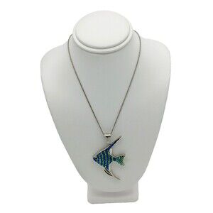 Stainless Steel Crystal Fish Pendant Necklace